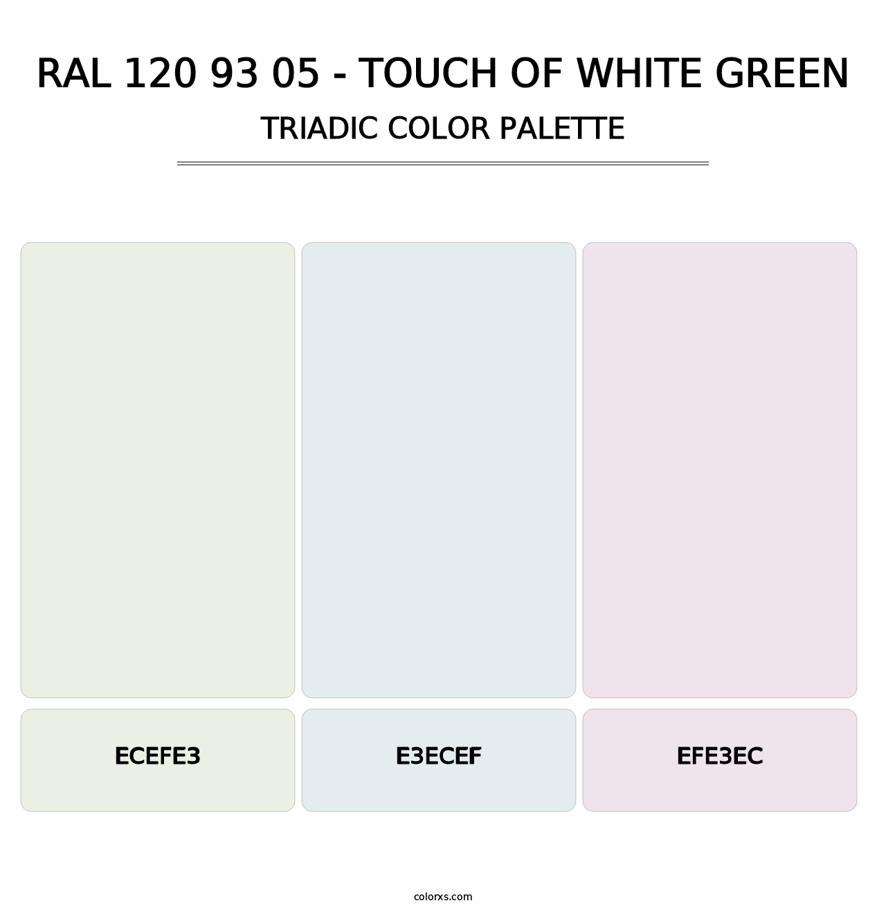 RAL 120 93 05 - Touch Of White Green - Triadic Color Palette