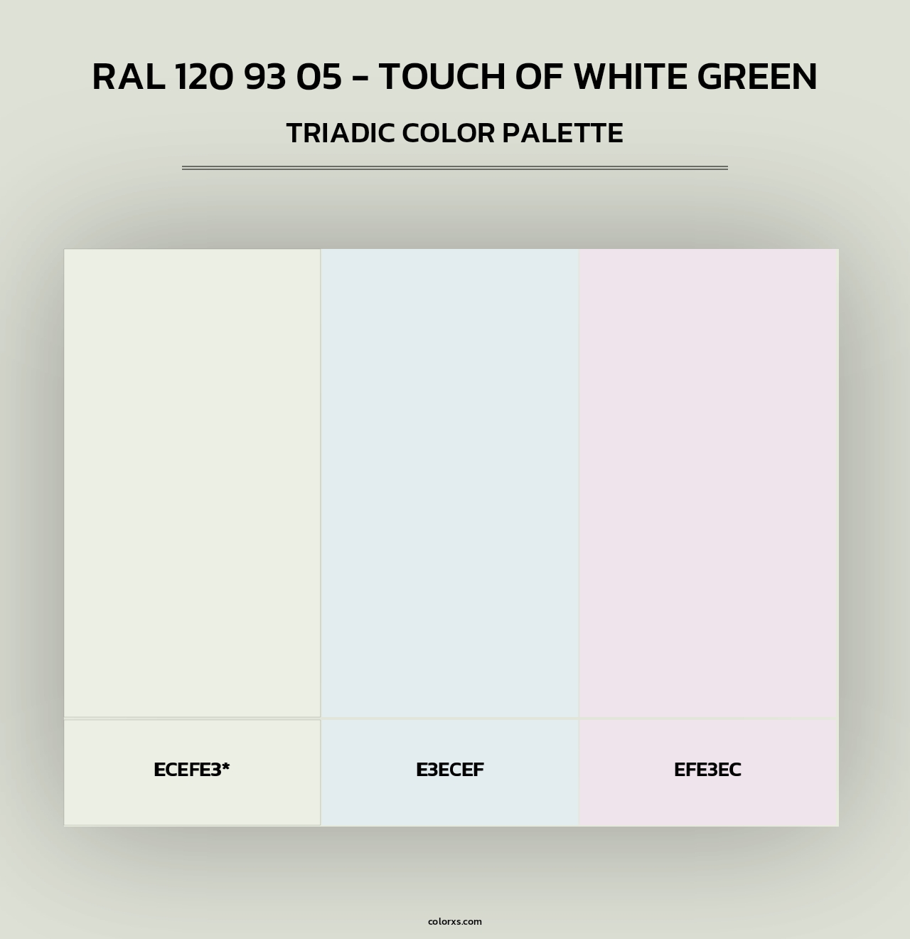 RAL 120 93 05 - Touch Of White Green - Triadic Color Palette