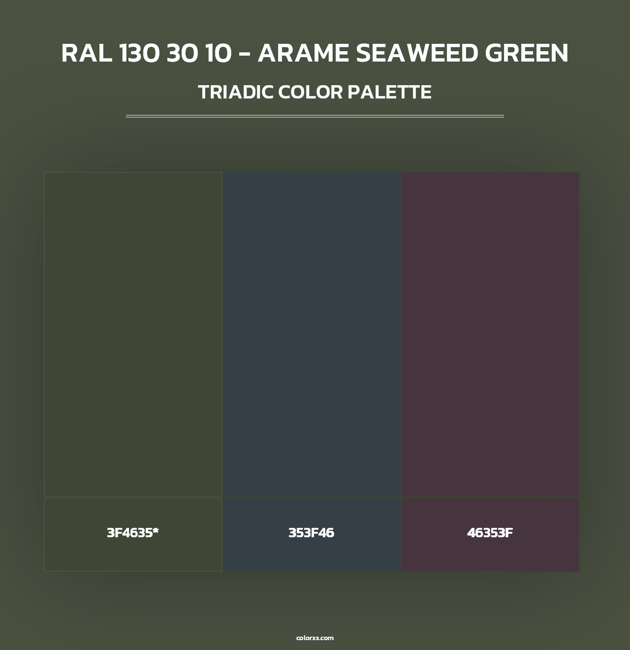 RAL 130 30 10 - Arame Seaweed Green - Triadic Color Palette