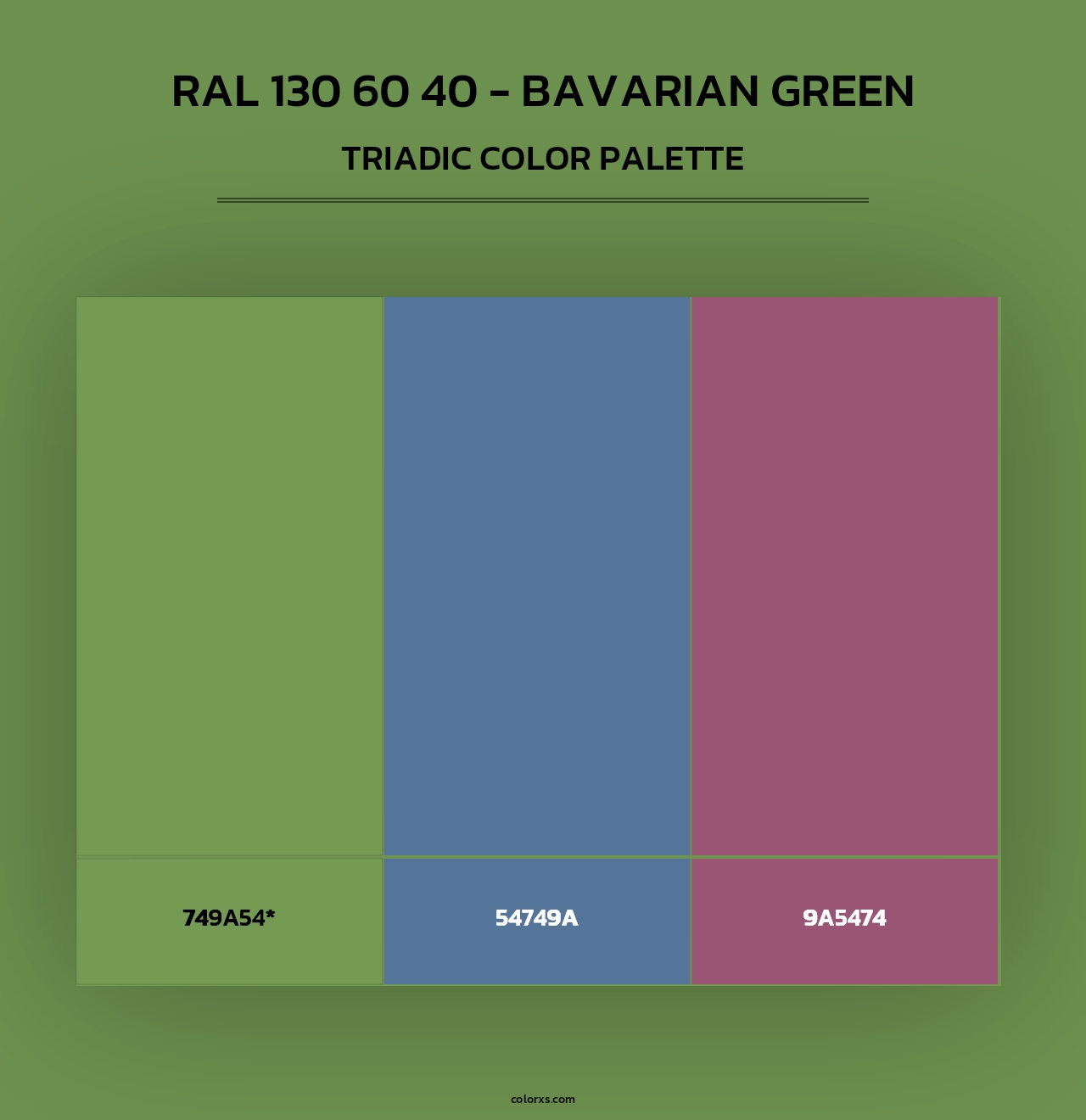RAL 130 60 40 - Bavarian Green - Triadic Color Palette