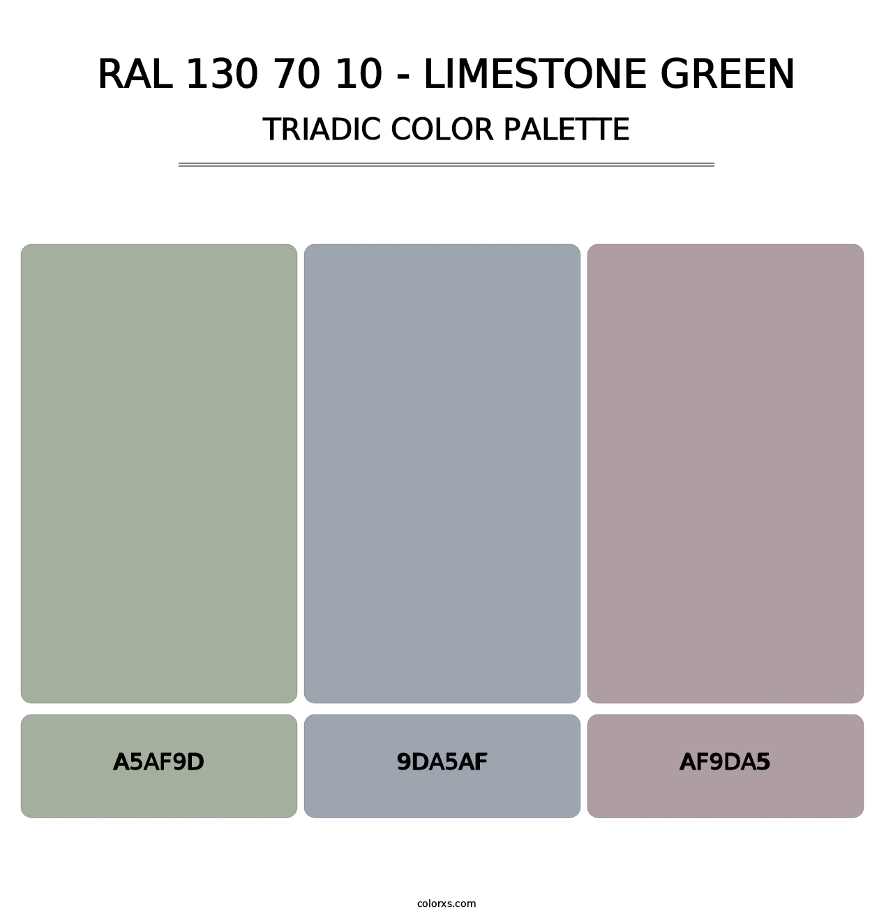 RAL 130 70 10 - Limestone Green - Triadic Color Palette