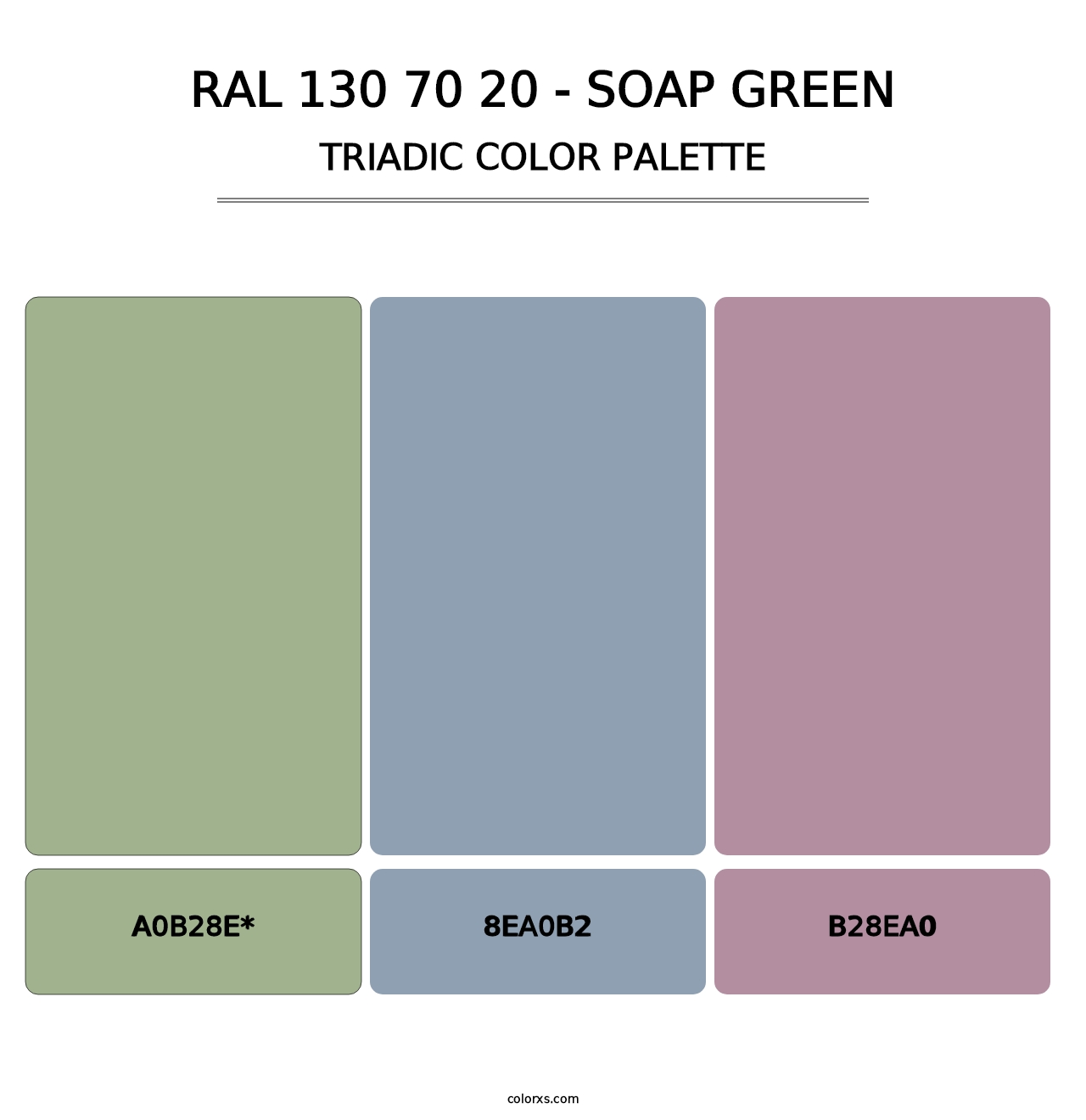 RAL 130 70 20 - Soap Green - Triadic Color Palette