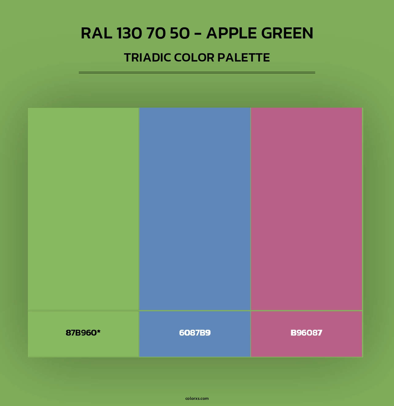 RAL 130 70 50 - Apple Green - Triadic Color Palette