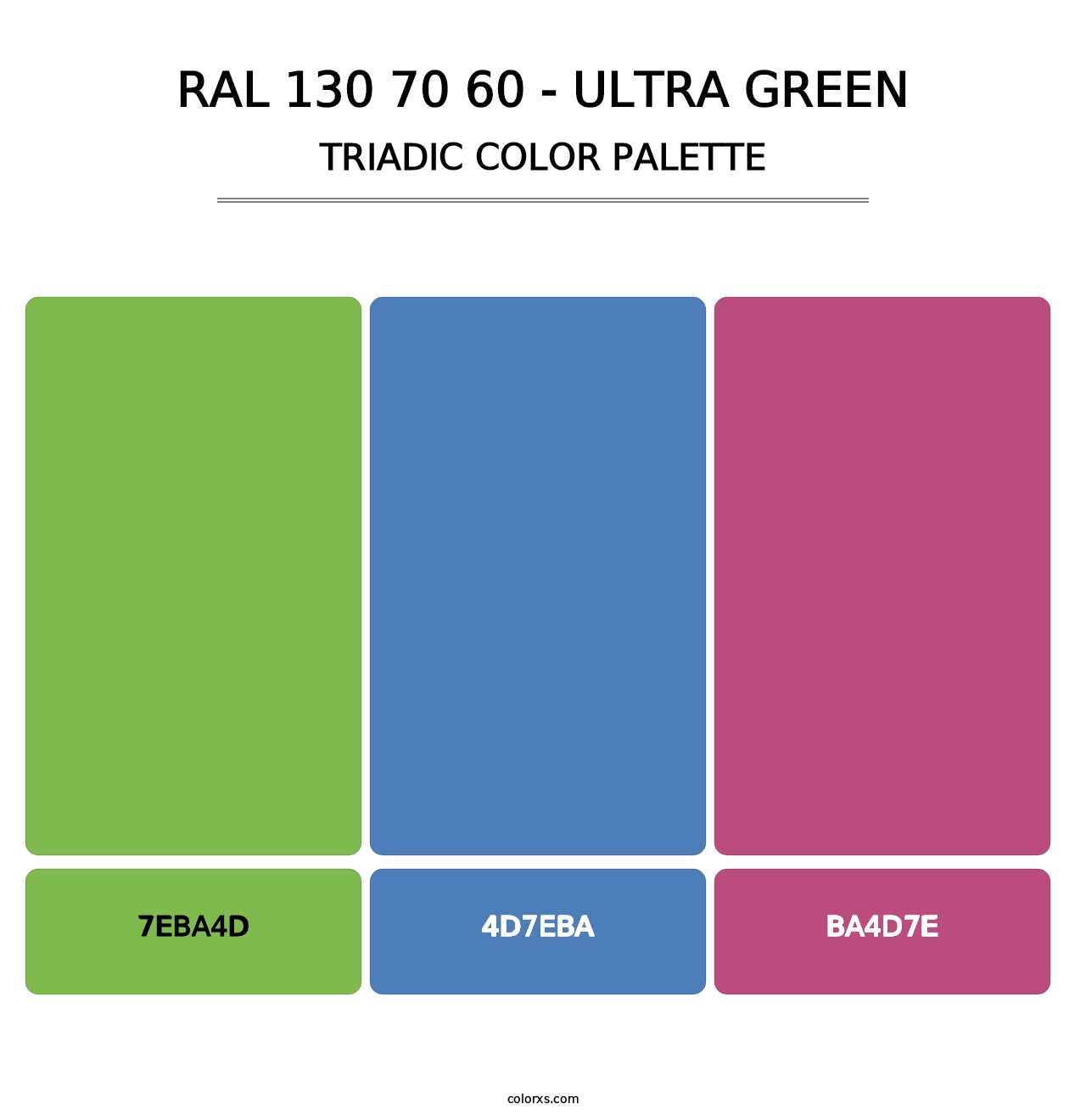 RAL 130 70 60 - Ultra Green - Triadic Color Palette