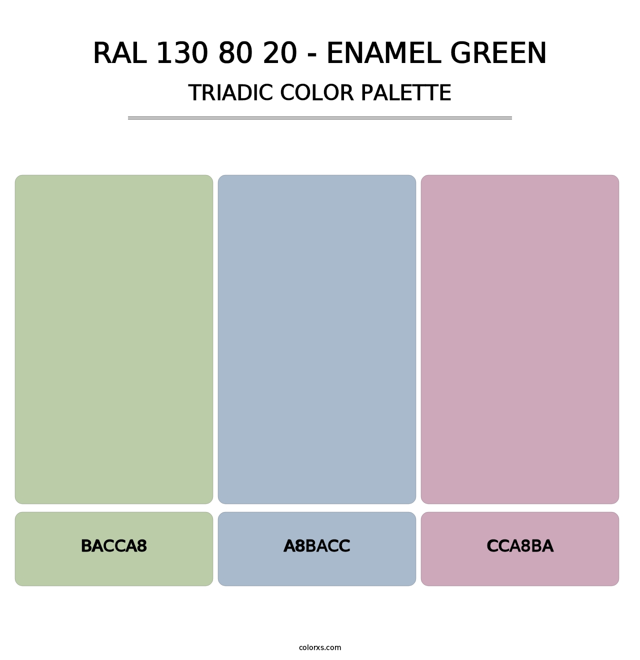 RAL 130 80 20 - Enamel Green - Triadic Color Palette