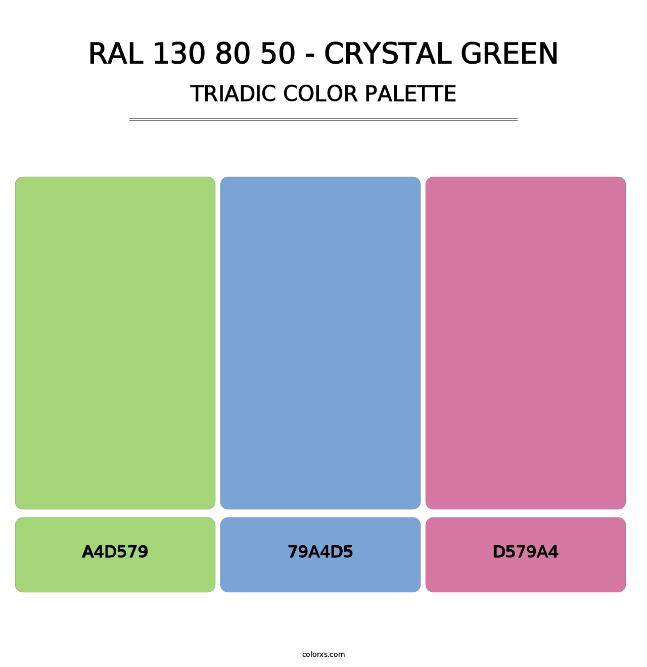 RAL 130 80 50 - Crystal Green - Triadic Color Palette