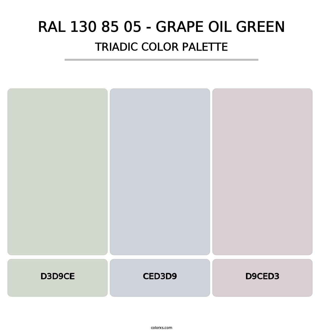 RAL 130 85 05 - Grape Oil Green - Triadic Color Palette