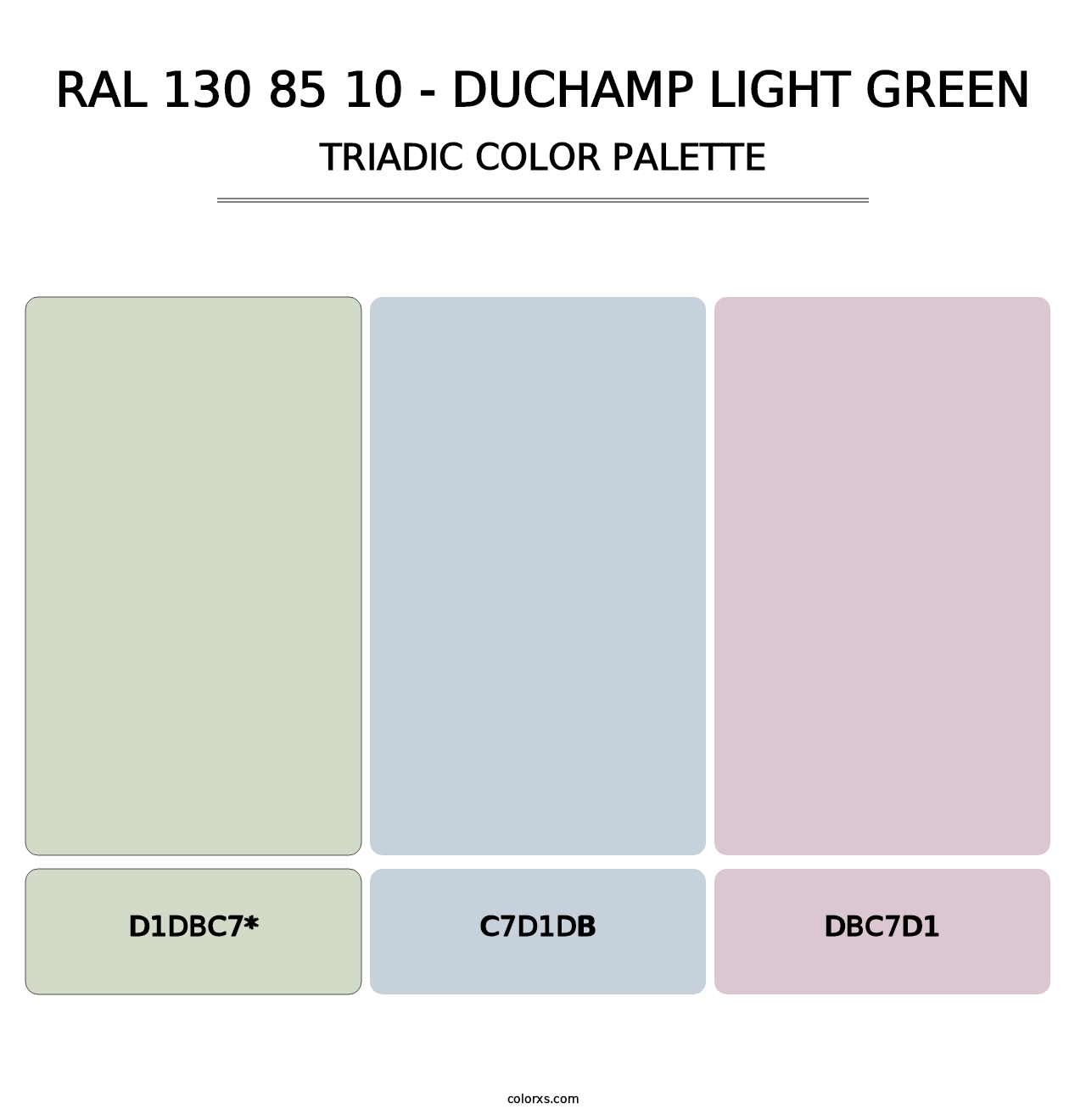 RAL 130 85 10 - Duchamp Light Green - Triadic Color Palette