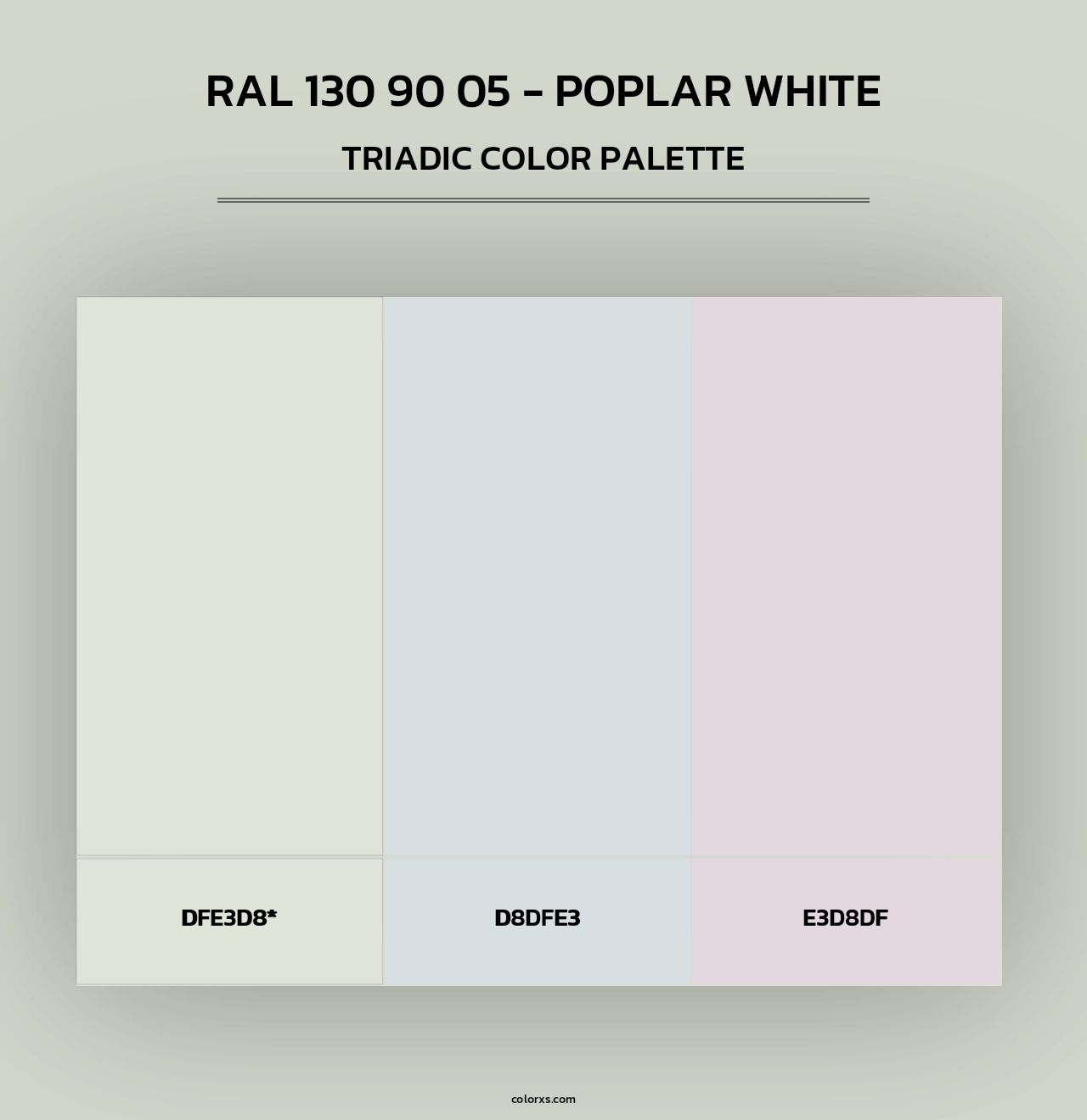 RAL 130 90 05 - Poplar White - Triadic Color Palette