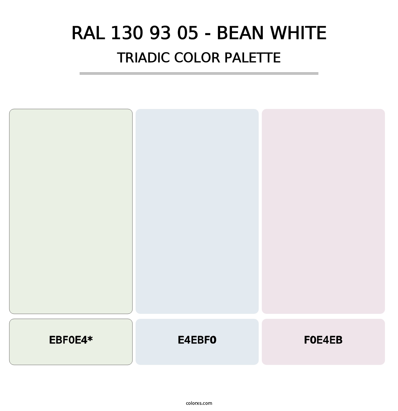 RAL 130 93 05 - Bean White - Triadic Color Palette