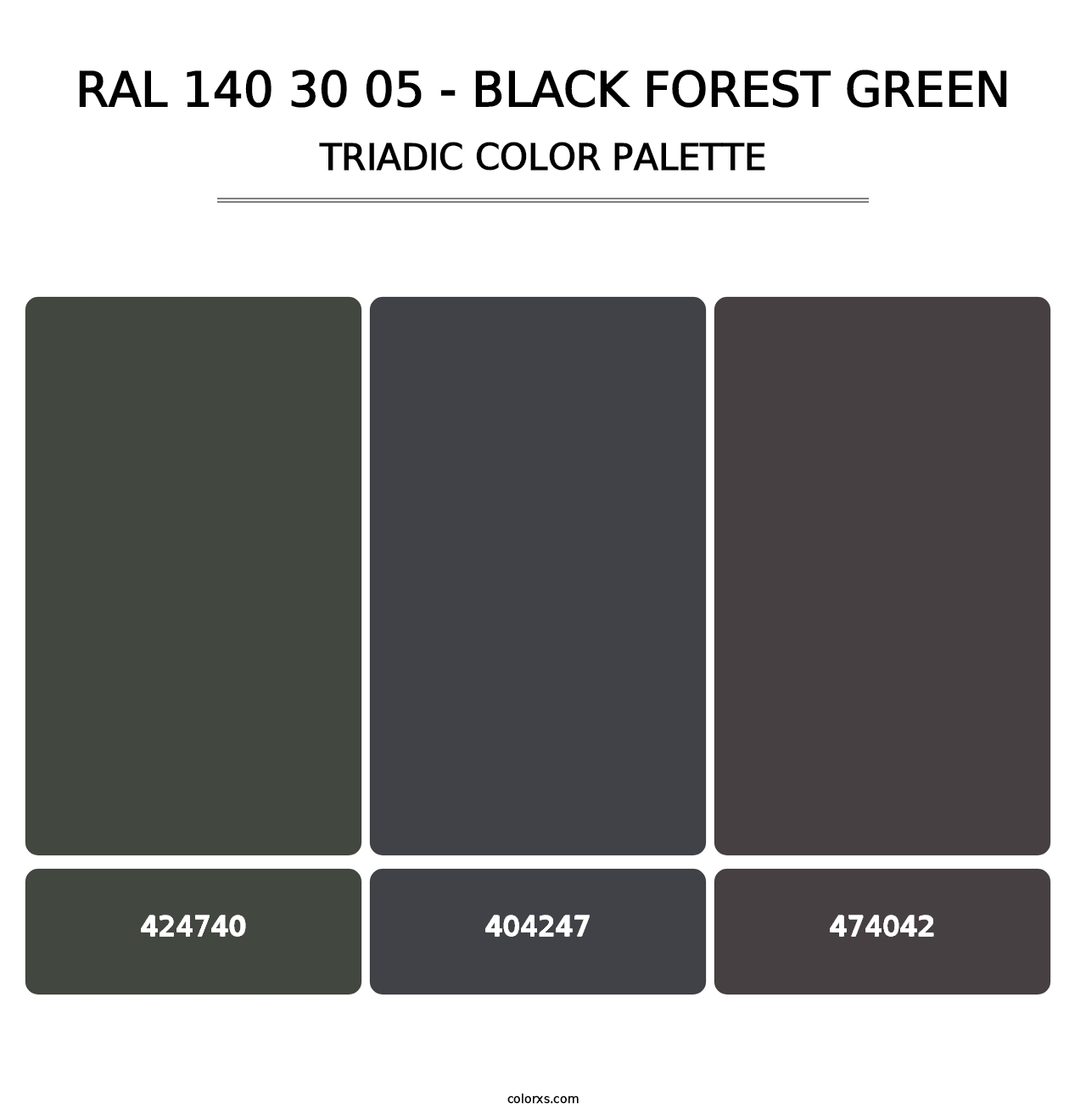 RAL 140 30 05 - Black Forest Green - Triadic Color Palette