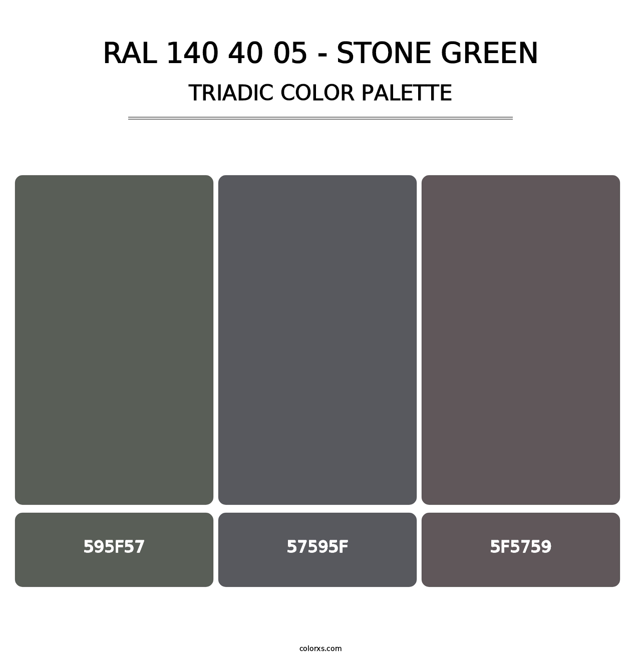 RAL 140 40 05 - Stone Green - Triadic Color Palette