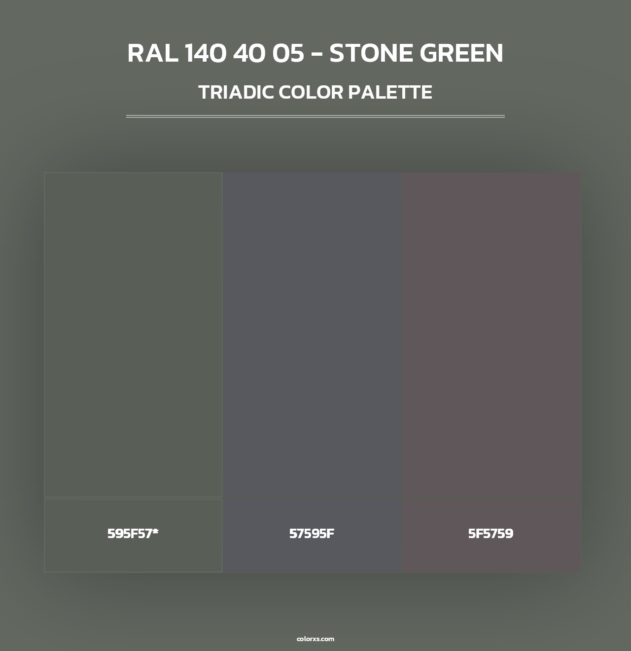 RAL 140 40 05 - Stone Green - Triadic Color Palette