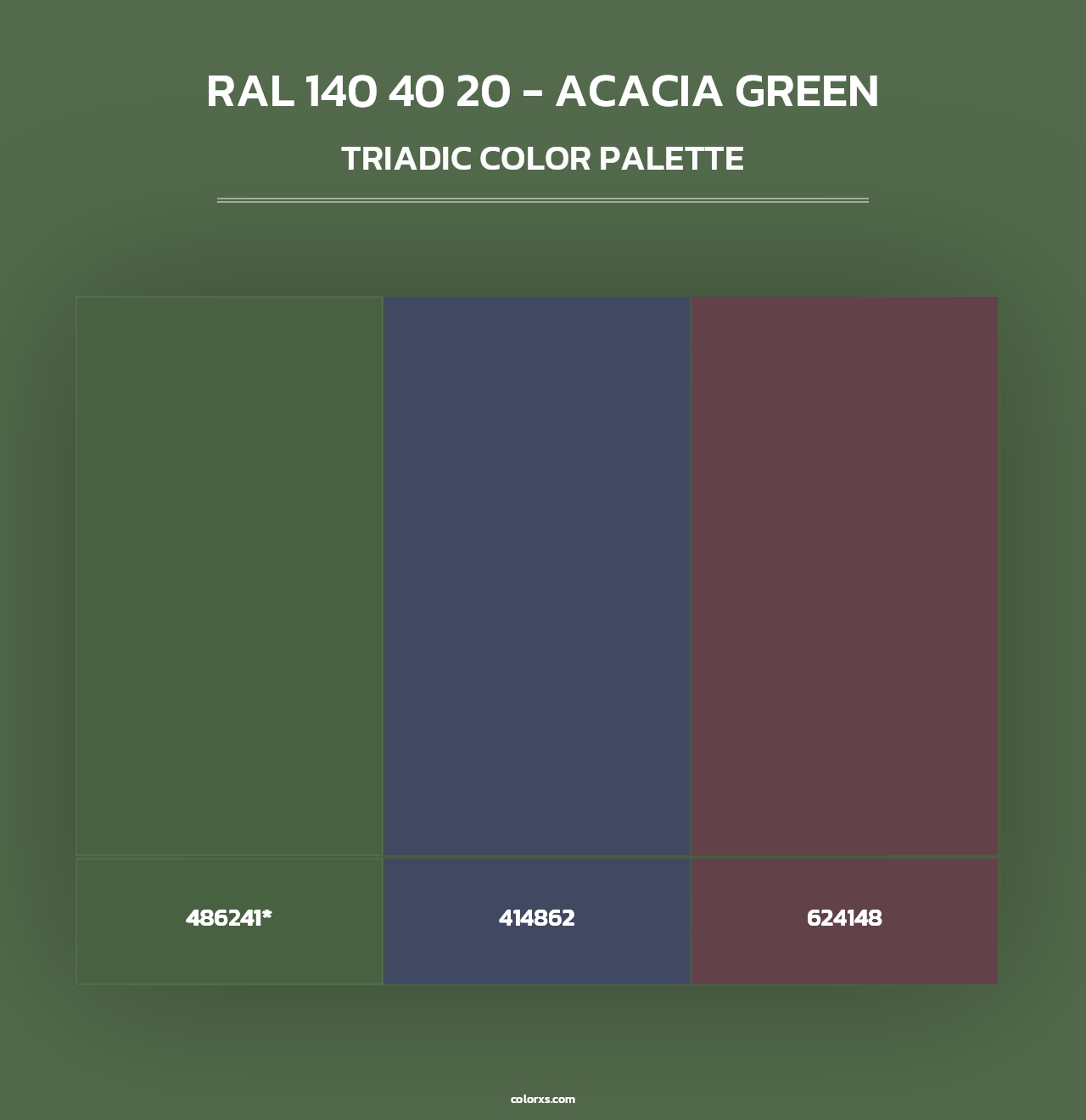 RAL 140 40 20 - Acacia Green - Triadic Color Palette
