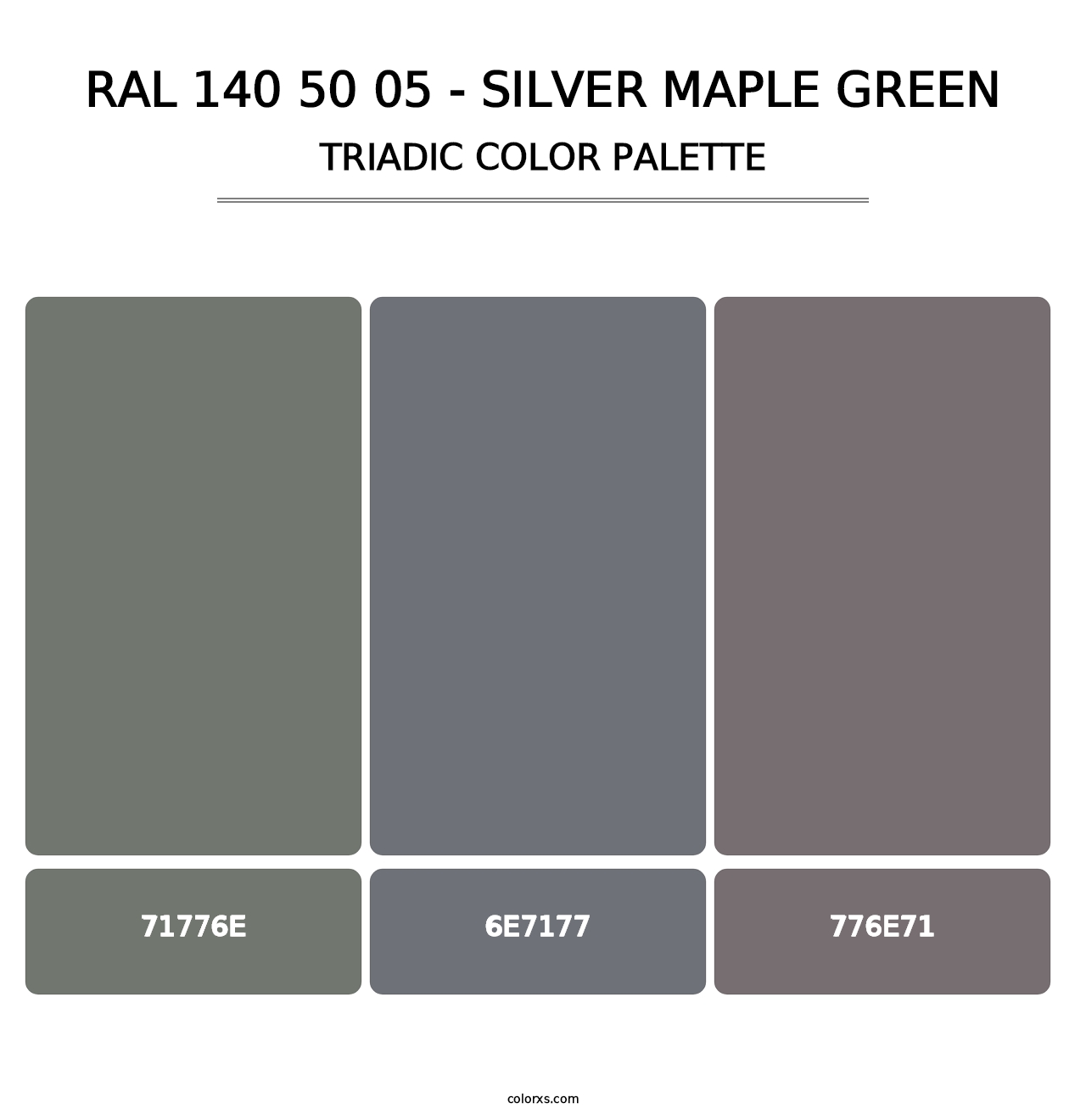 RAL 140 50 05 - Silver Maple Green - Triadic Color Palette
