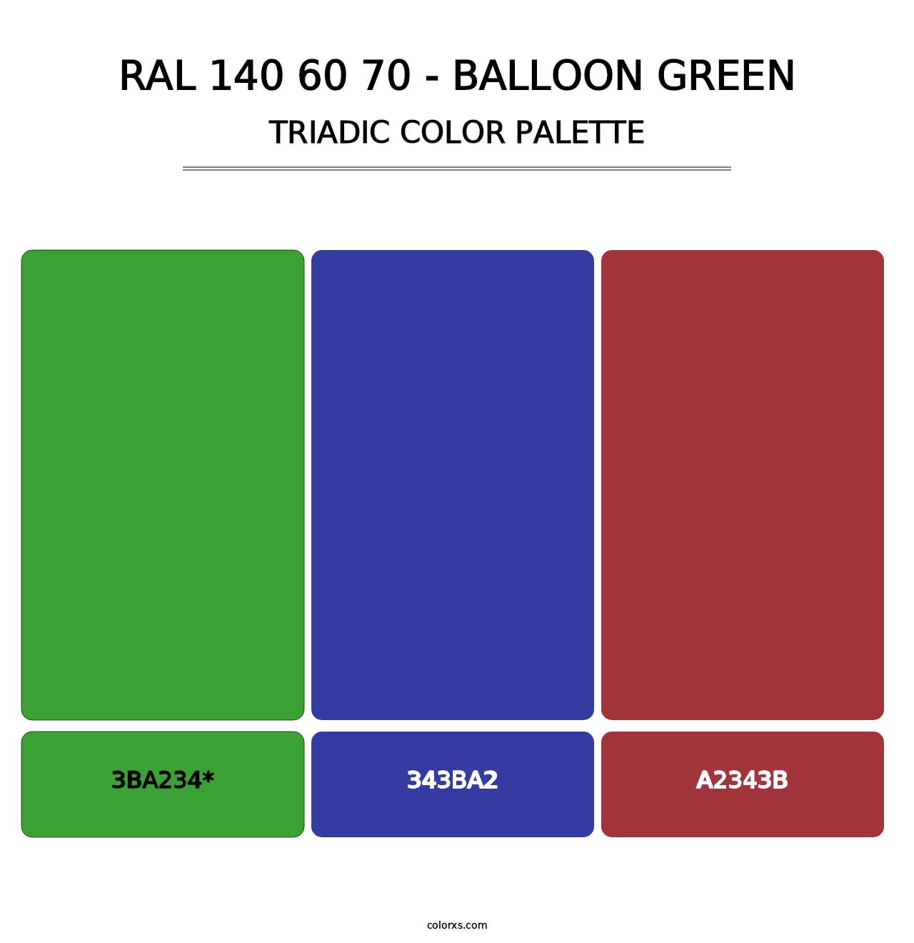 RAL 140 60 70 - Balloon Green - Triadic Color Palette