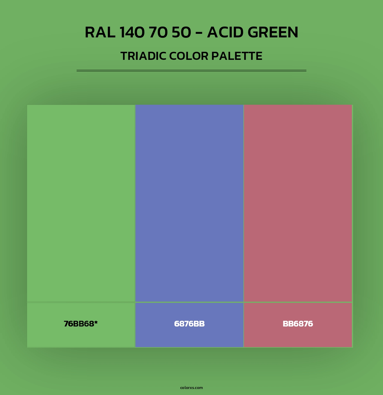 RAL 140 70 50 - Acid Green - Triadic Color Palette