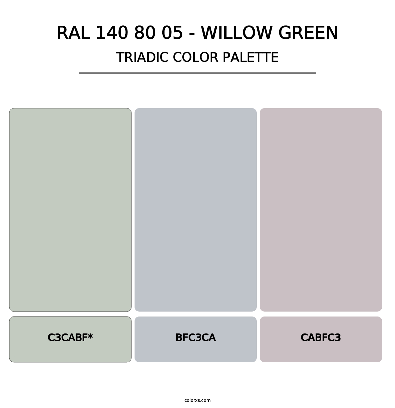 RAL 140 80 05 - Willow Green - Triadic Color Palette