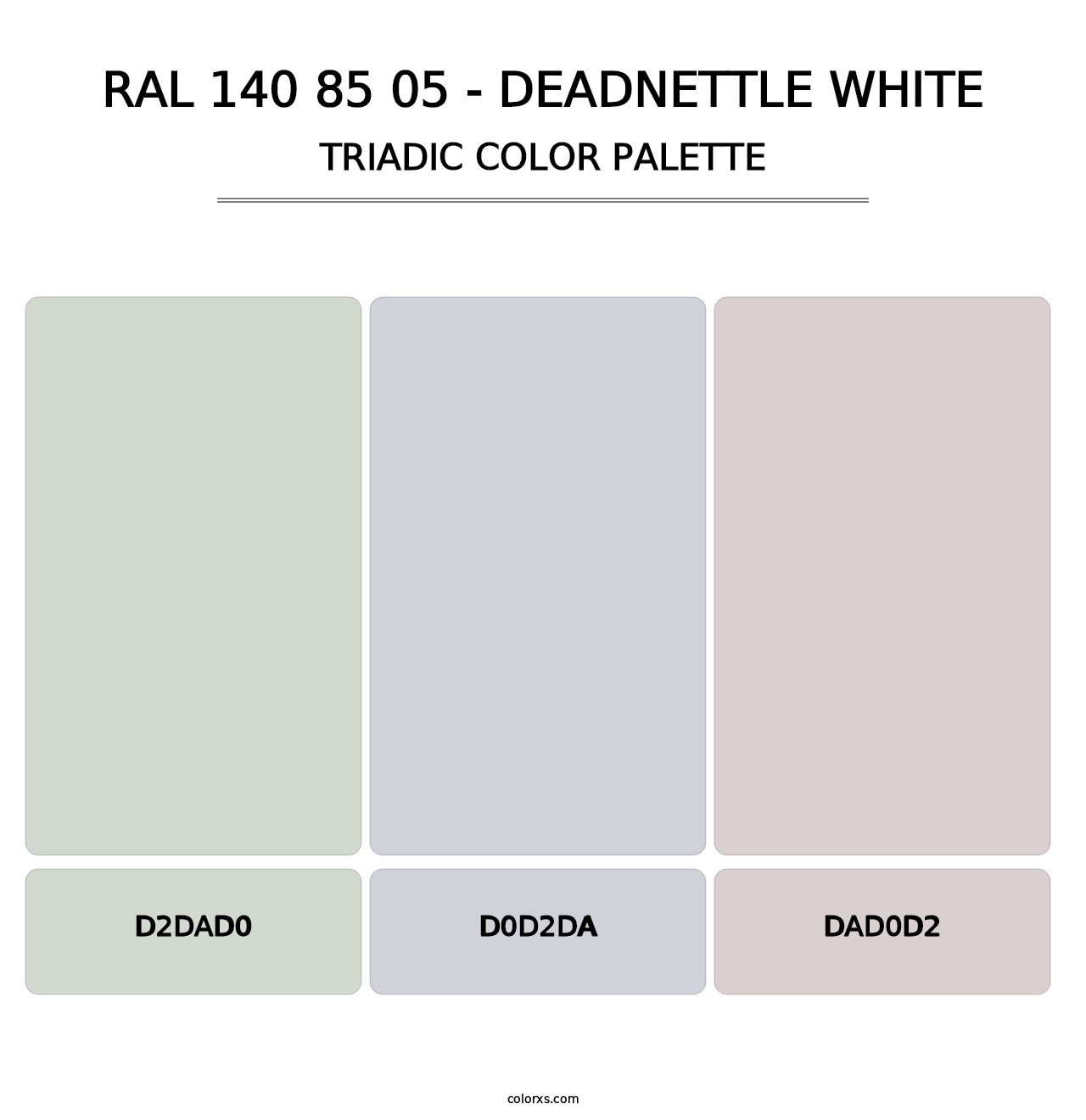RAL 140 85 05 - Deadnettle White - Triadic Color Palette
