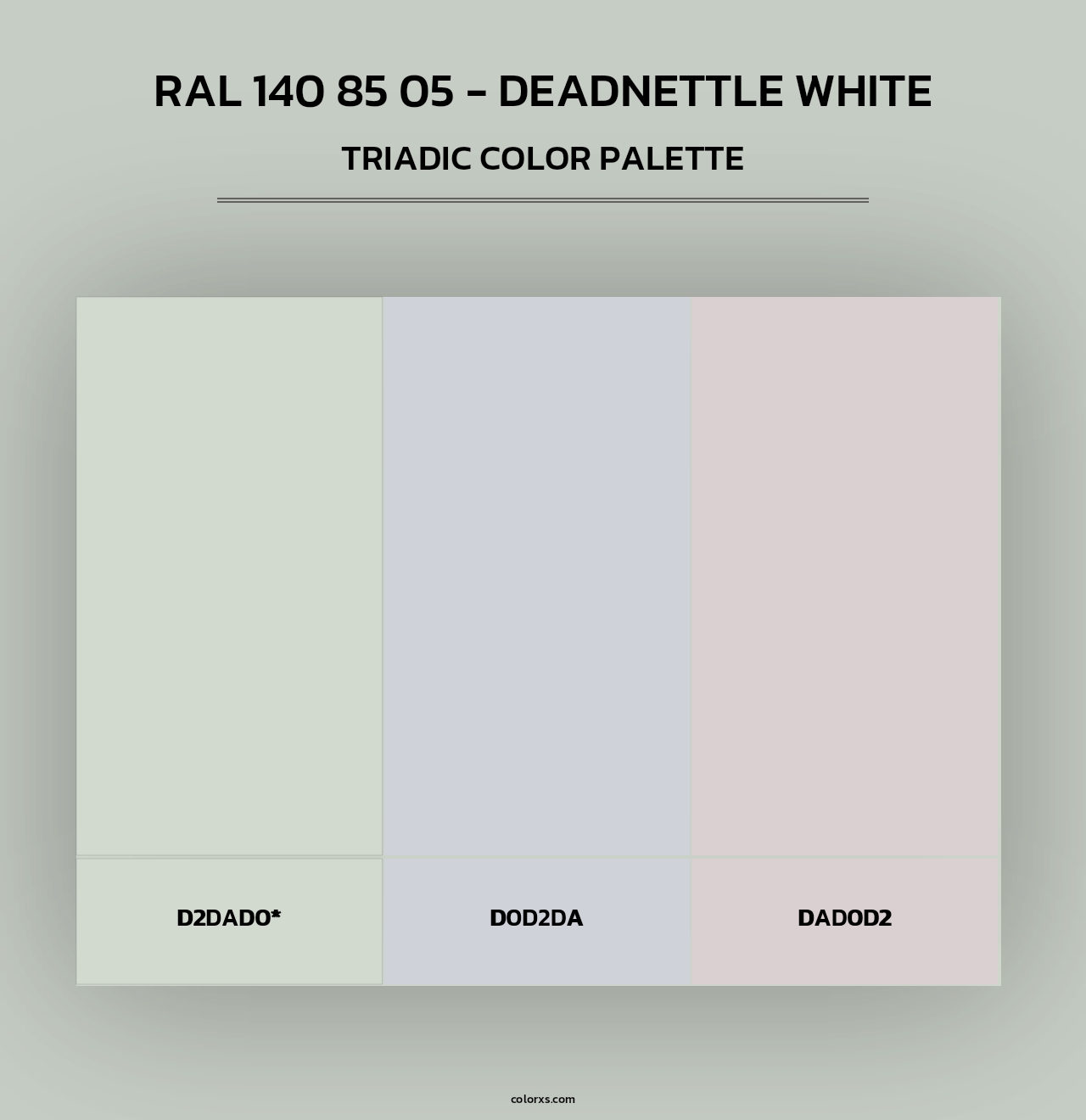 RAL 140 85 05 - Deadnettle White - Triadic Color Palette