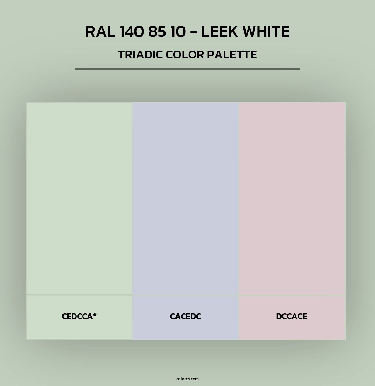 RAL 140 85 10 - Leek White - Triadic Color Palette
