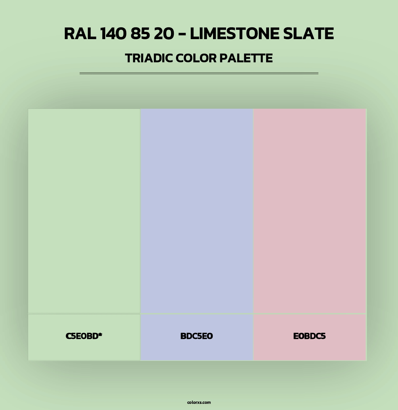 RAL 140 85 20 - Limestone Slate - Triadic Color Palette