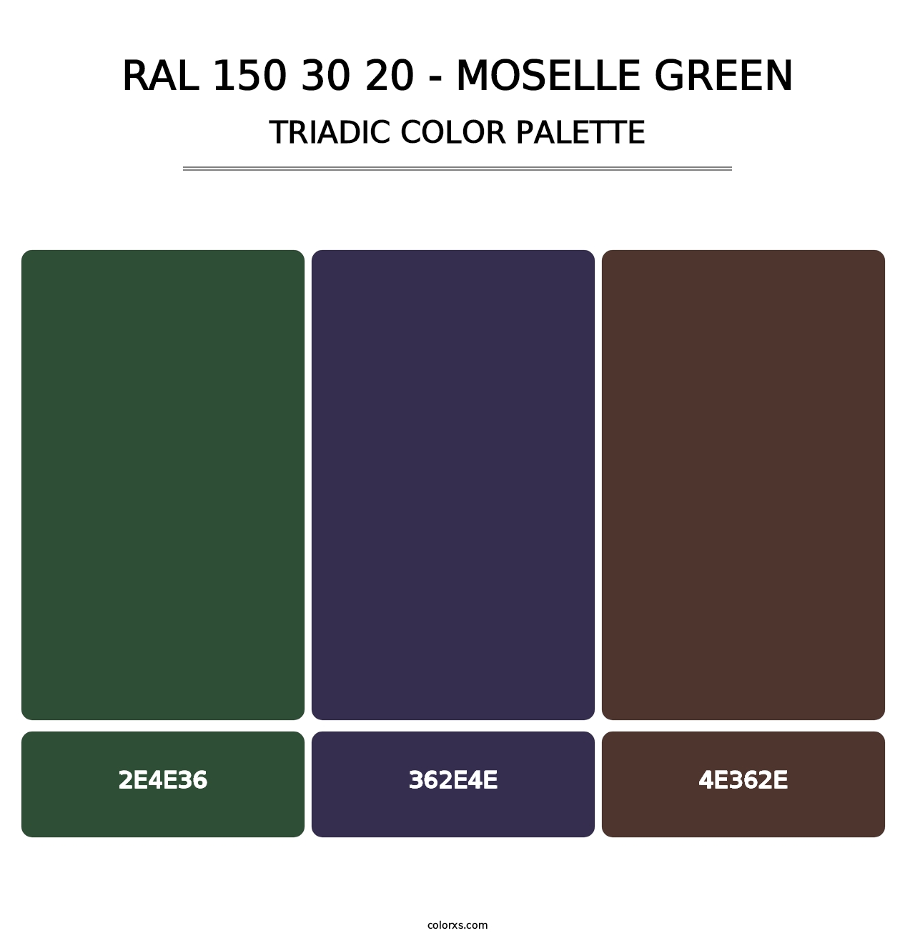 RAL 150 30 20 - Moselle Green - Triadic Color Palette