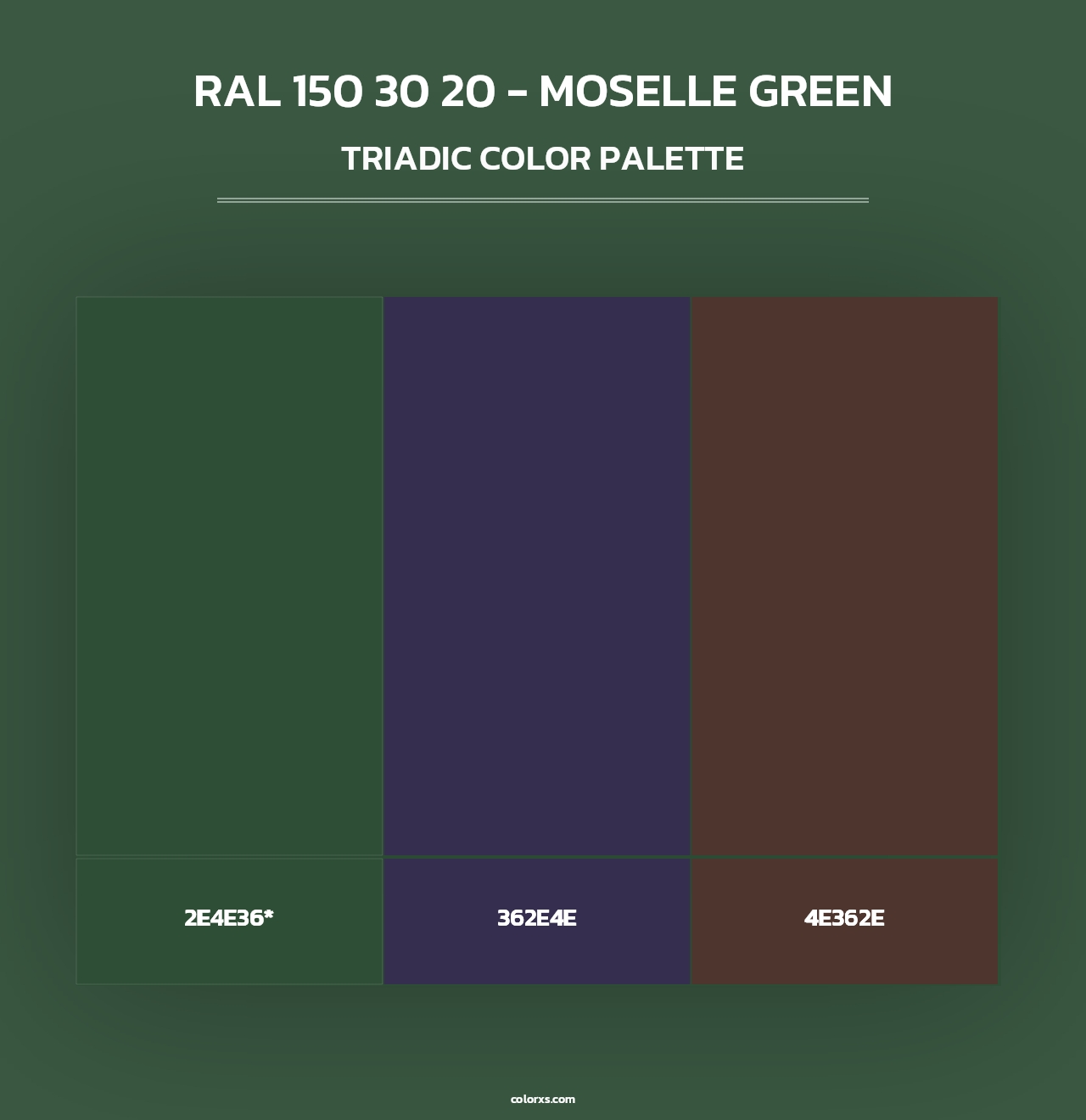 RAL 150 30 20 - Moselle Green - Triadic Color Palette