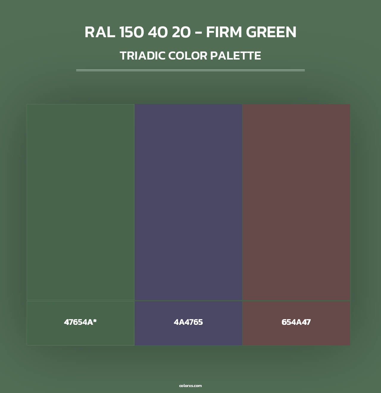 RAL 150 40 20 - Firm Green - Triadic Color Palette