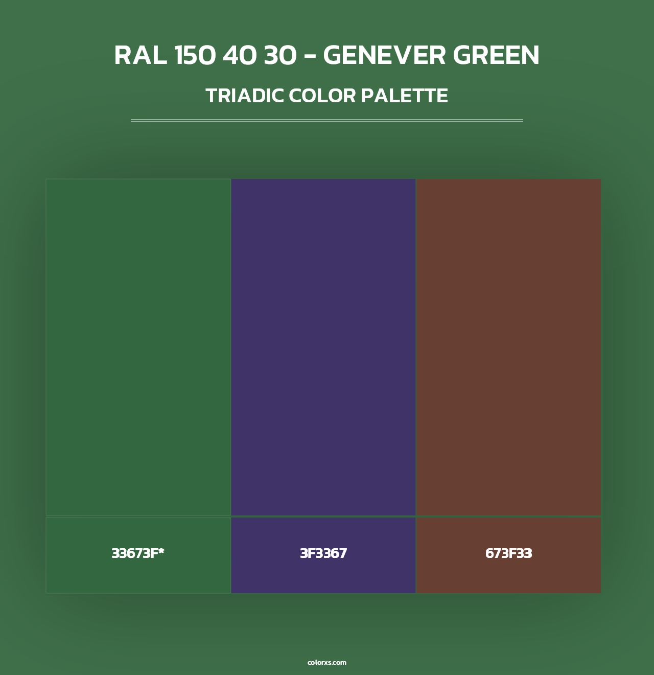 RAL 150 40 30 - Genever Green - Triadic Color Palette
