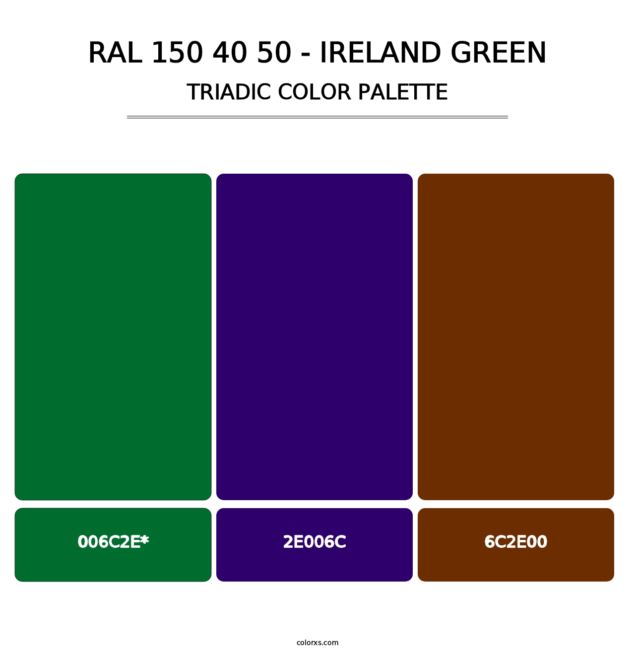 RAL 150 40 50 - Ireland Green - Triadic Color Palette