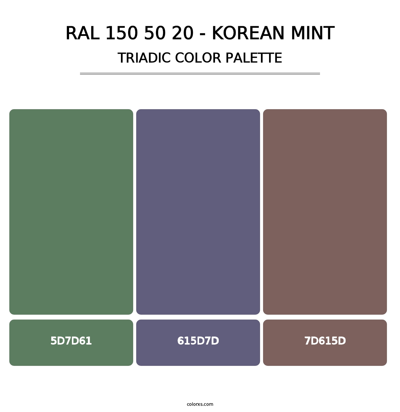 RAL 150 50 20 - Korean Mint - Triadic Color Palette