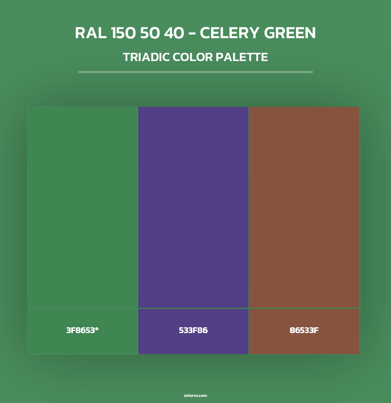 RAL 150 50 40 - Celery Green - Triadic Color Palette