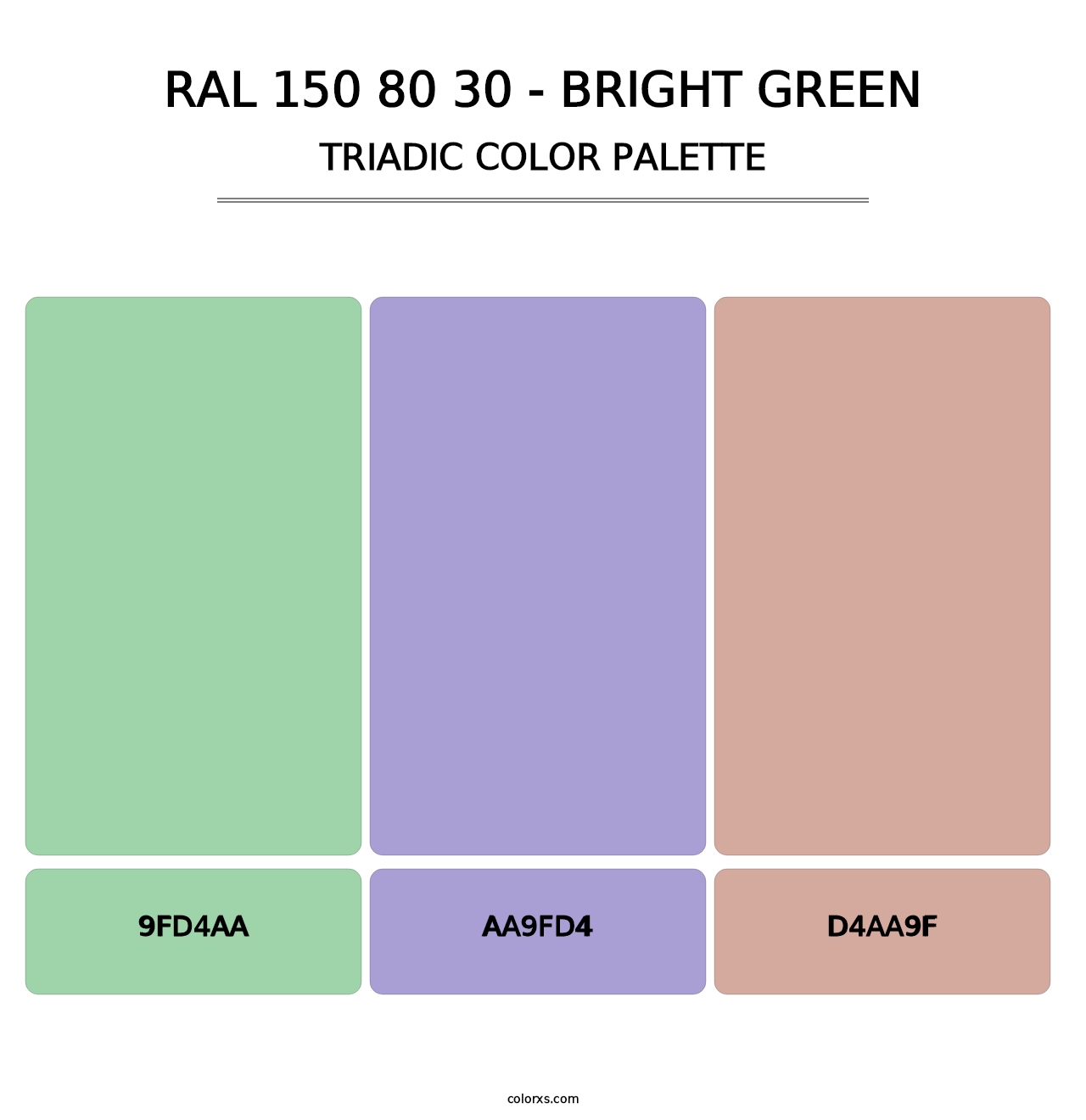 RAL 150 80 30 - Bright Green - Triadic Color Palette