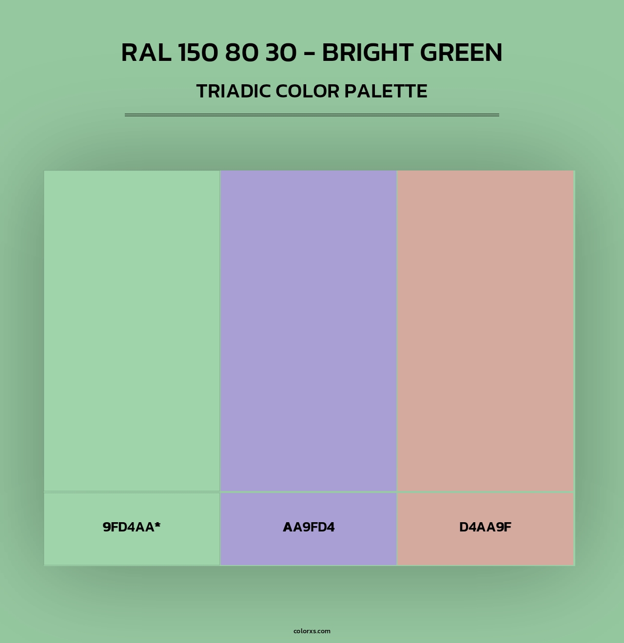RAL 150 80 30 - Bright Green - Triadic Color Palette