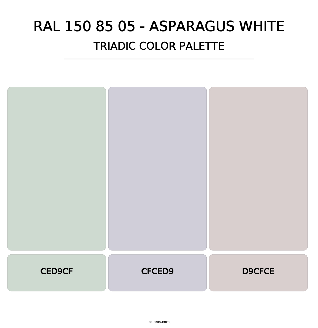 RAL 150 85 05 - Asparagus White - Triadic Color Palette