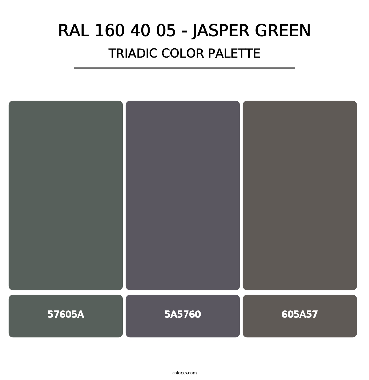 RAL 160 40 05 - Jasper Green - Triadic Color Palette