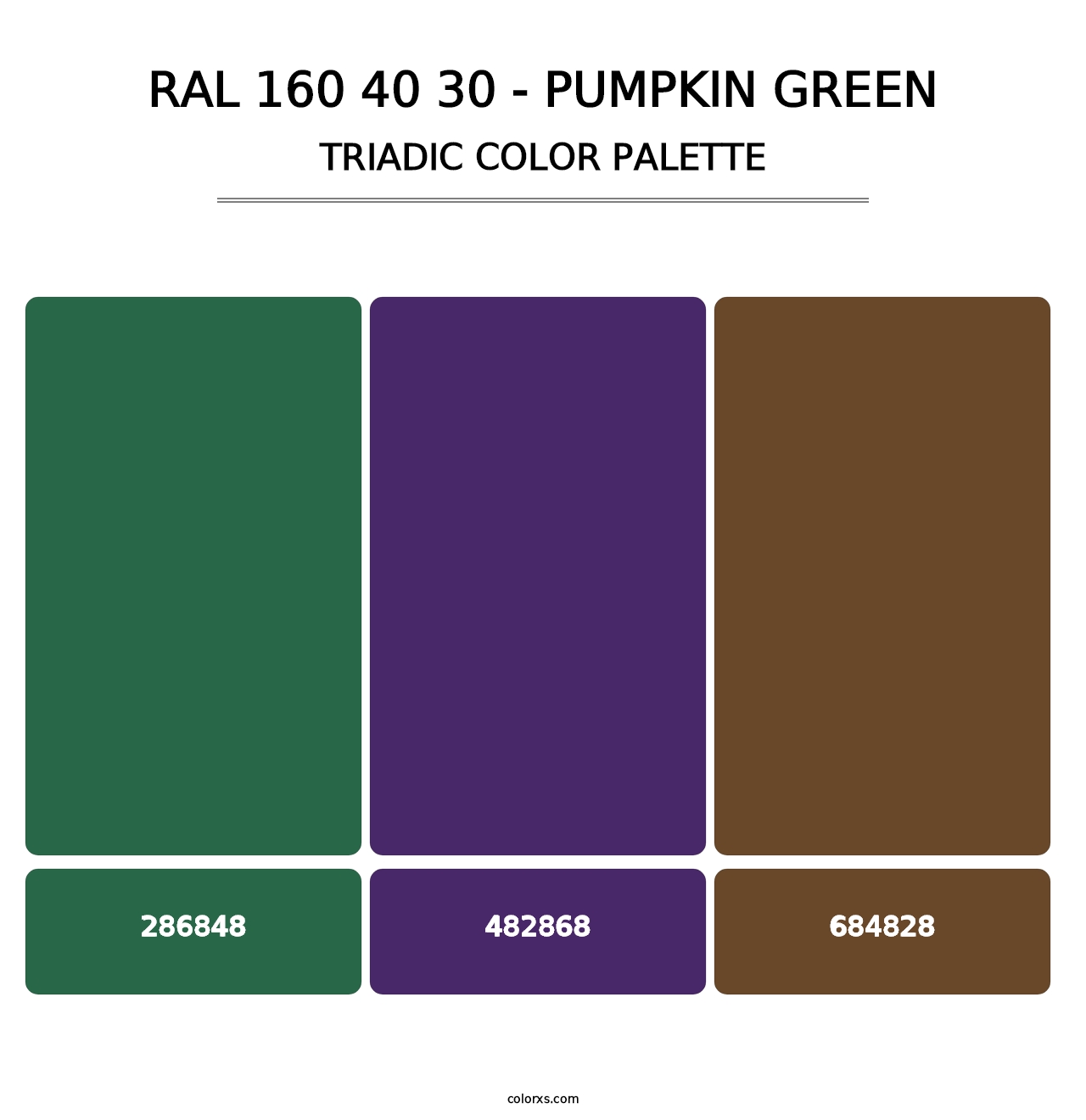 RAL 160 40 30 - Pumpkin Green - Triadic Color Palette