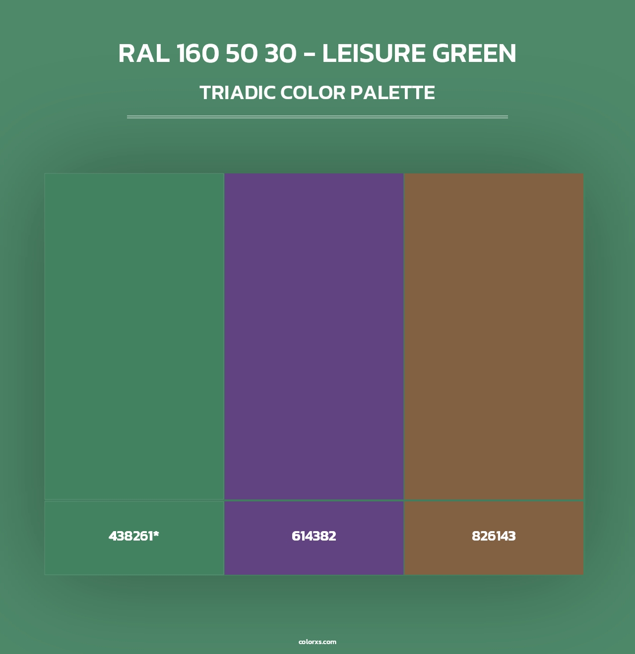 RAL 160 50 30 - Leisure Green - Triadic Color Palette