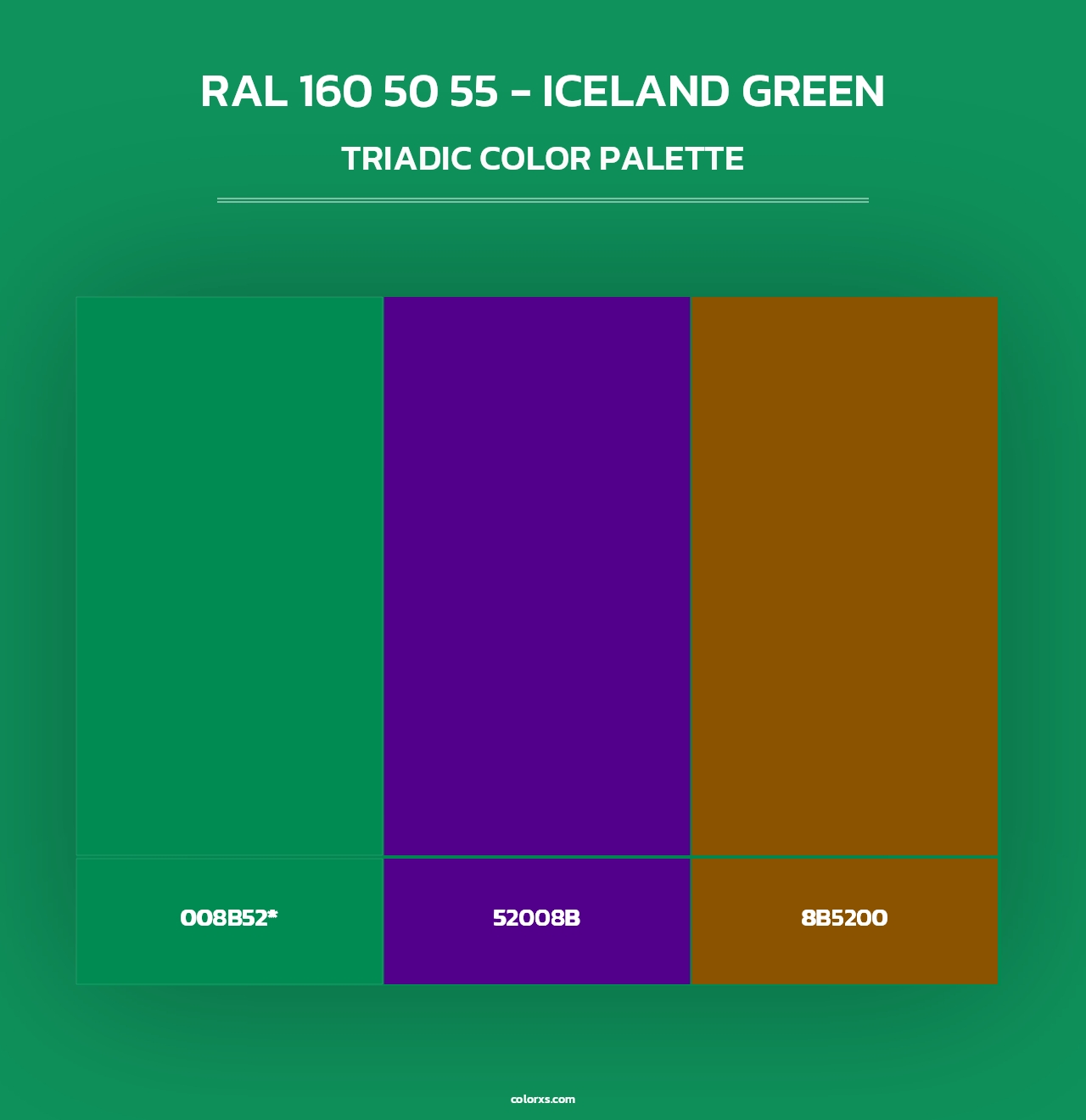 RAL 160 50 55 - Iceland Green - Triadic Color Palette