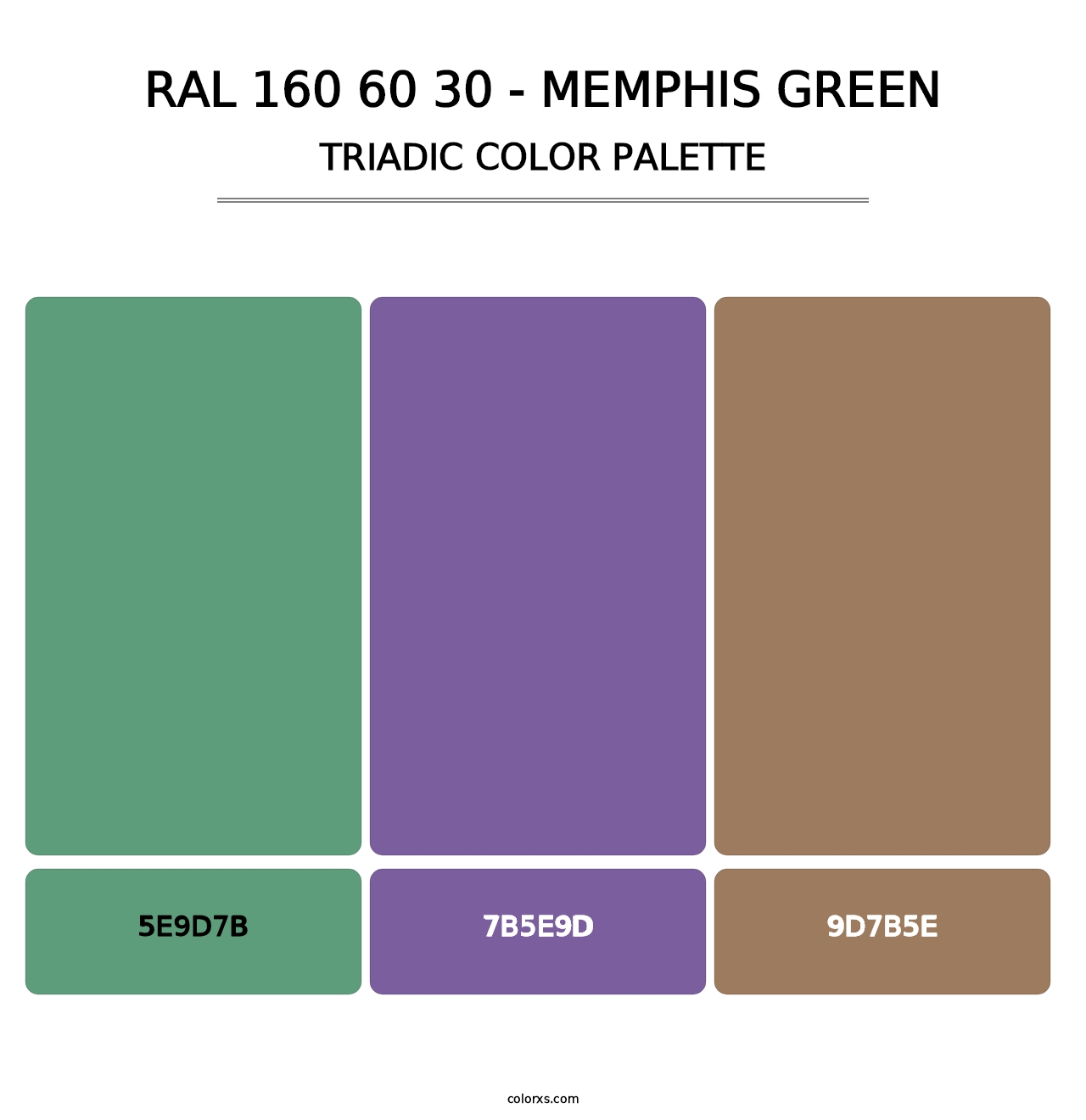 RAL 160 60 30 - Memphis Green - Triadic Color Palette
