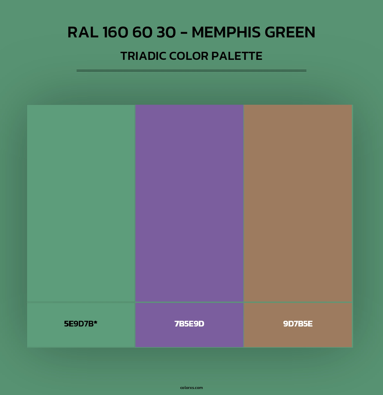 RAL 160 60 30 - Memphis Green - Triadic Color Palette