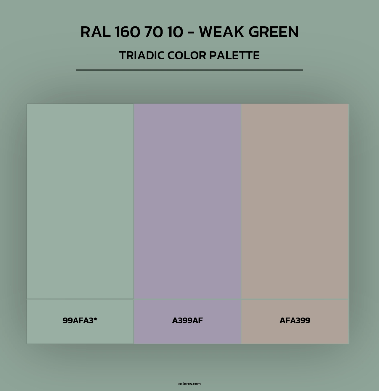RAL 160 70 10 - Weak Green - Triadic Color Palette