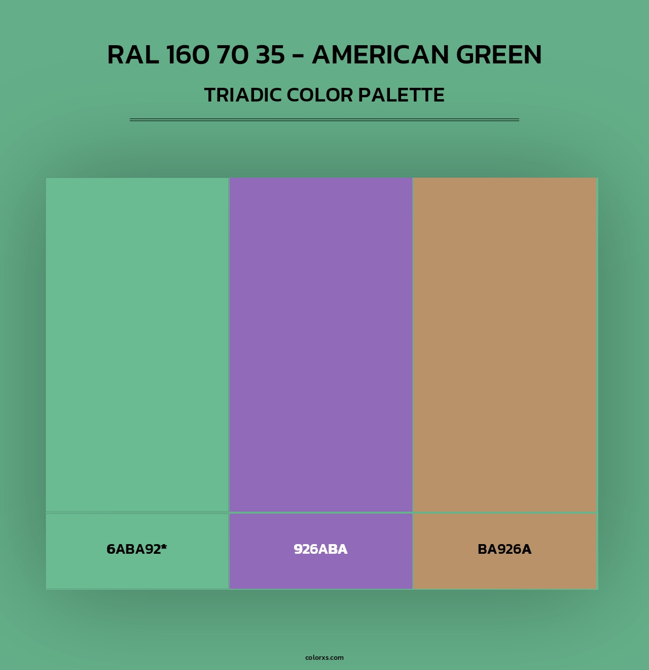 RAL 160 70 35 - American Green - Triadic Color Palette