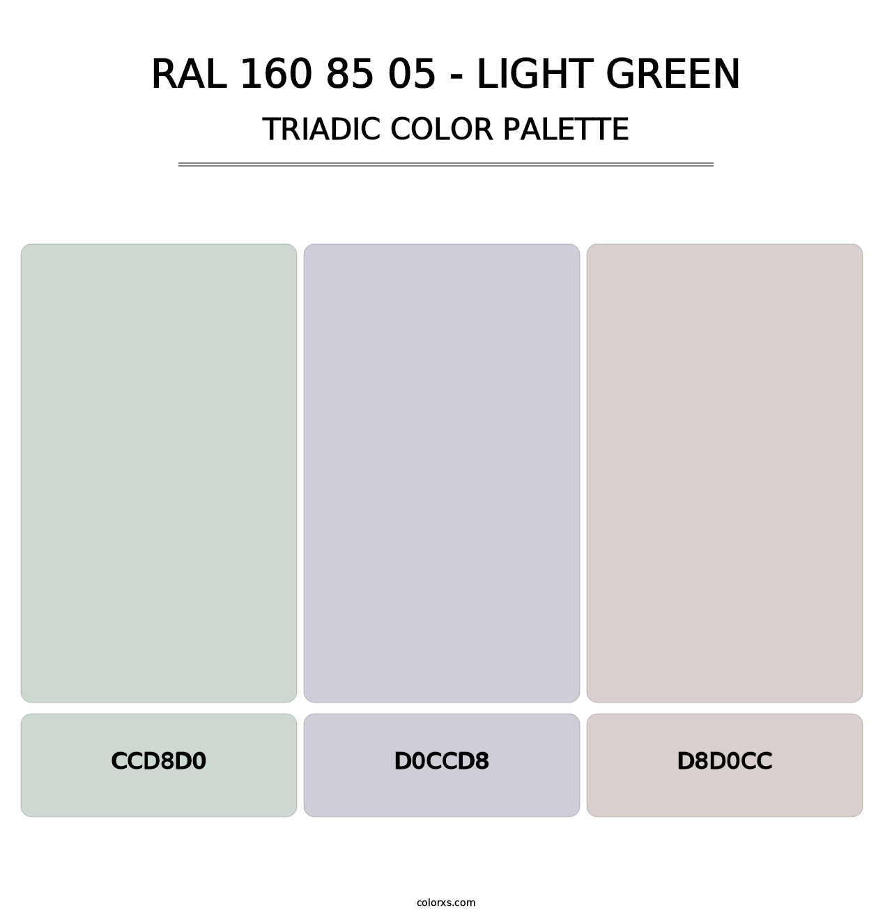 RAL 160 85 05 - Light Green - Triadic Color Palette