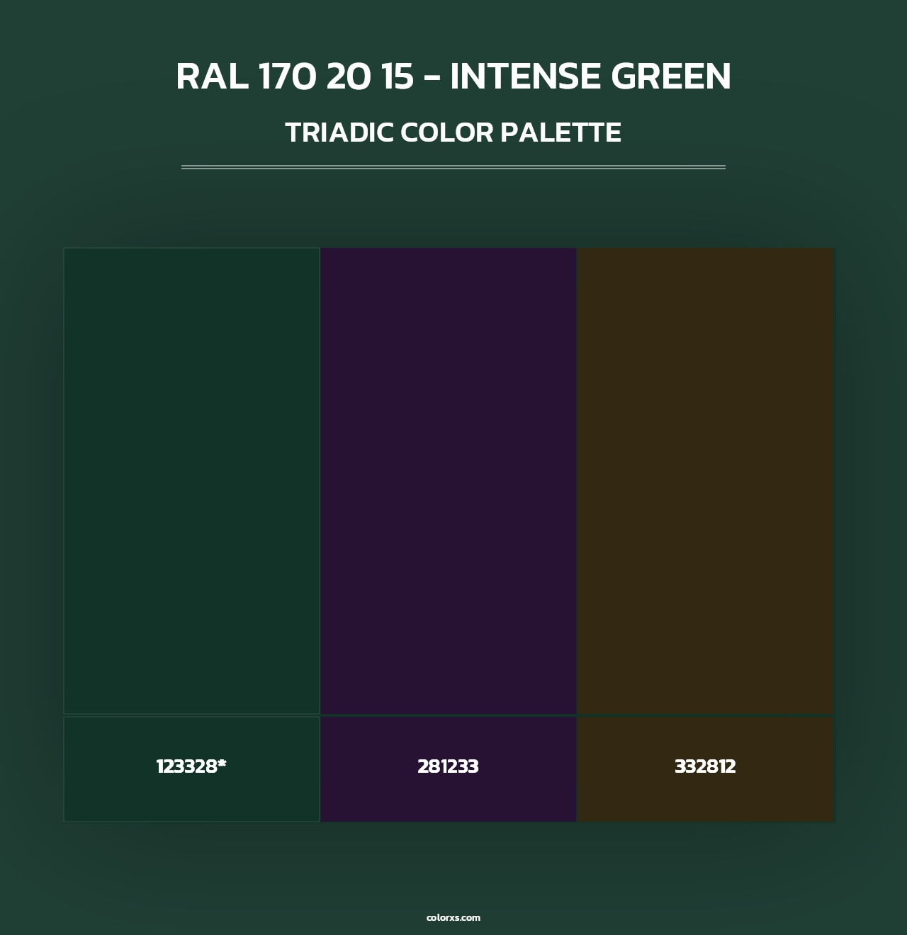 RAL 170 20 15 - Intense Green - Triadic Color Palette