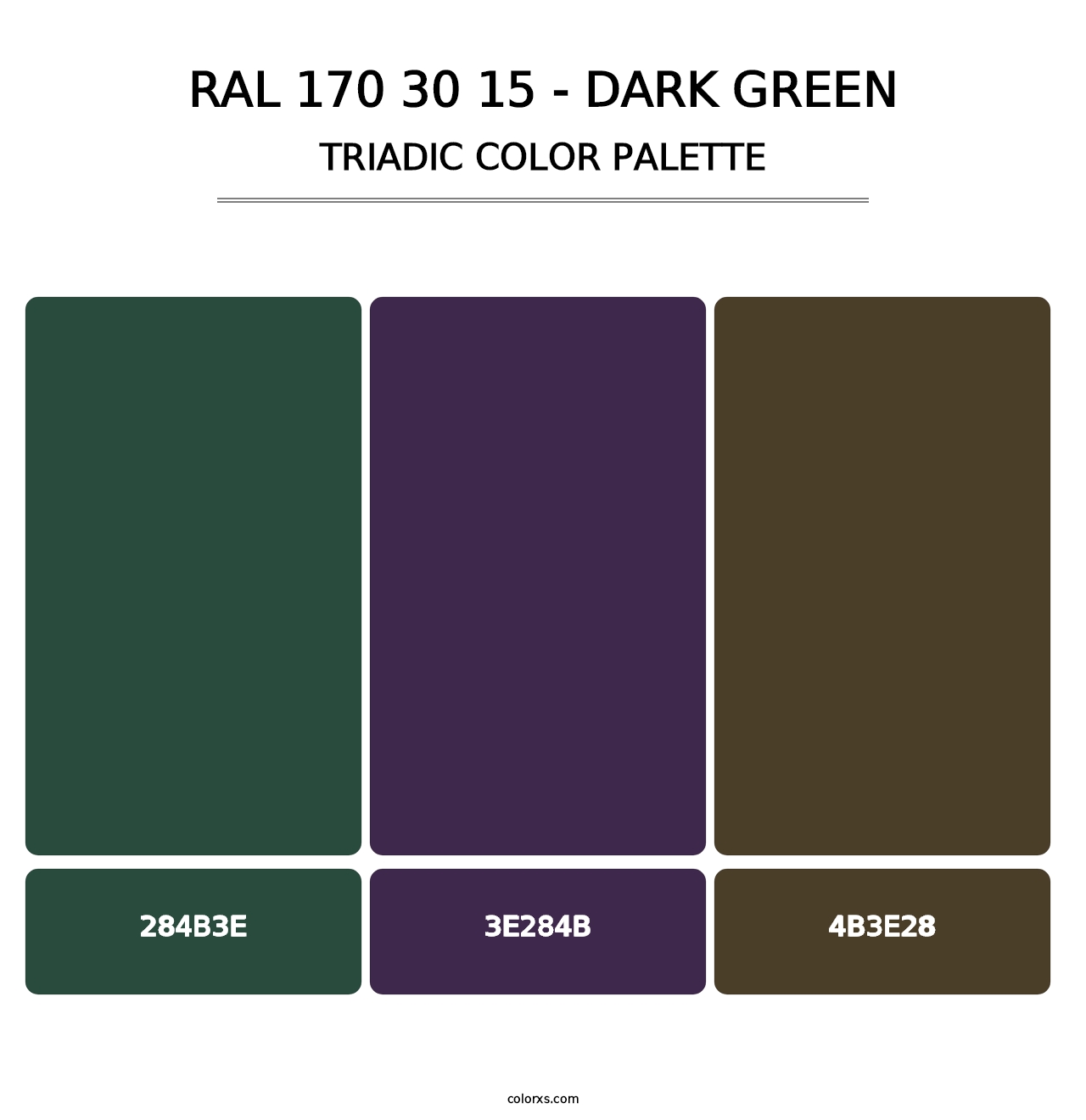RAL 170 30 15 - Dark Green - Triadic Color Palette