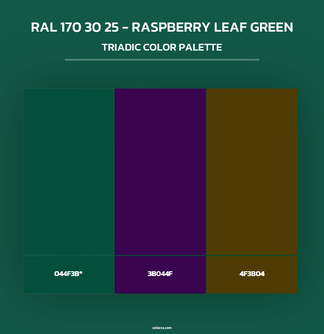 RAL 170 30 25 - Raspberry Leaf Green - Triadic Color Palette
