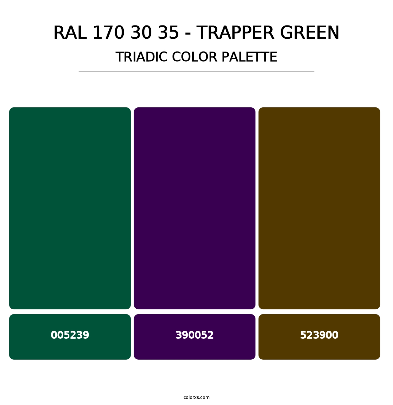 RAL 170 30 35 - Trapper Green - Triadic Color Palette