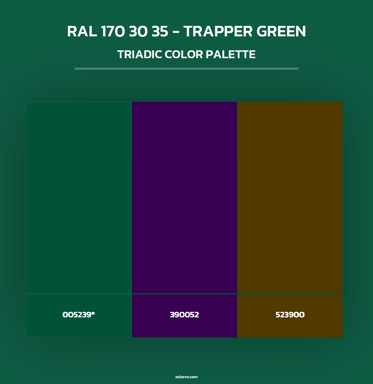 RAL 170 30 35 - Trapper Green - Triadic Color Palette
